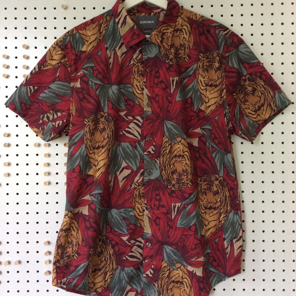 Bonobos Riviera Shirt - Tiger Jungle Print